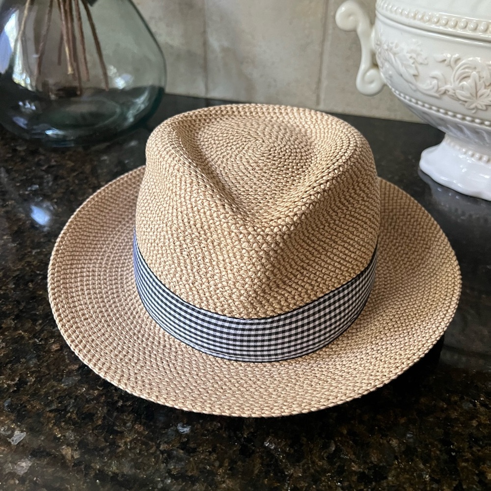 Eric Javits Fedora Hat with Checkered Band
